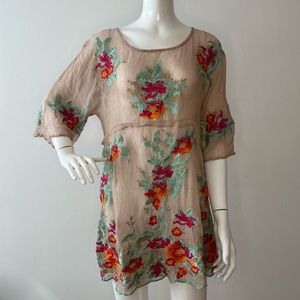 SOFT SURROUNDINGS Sheer Embroidered Top